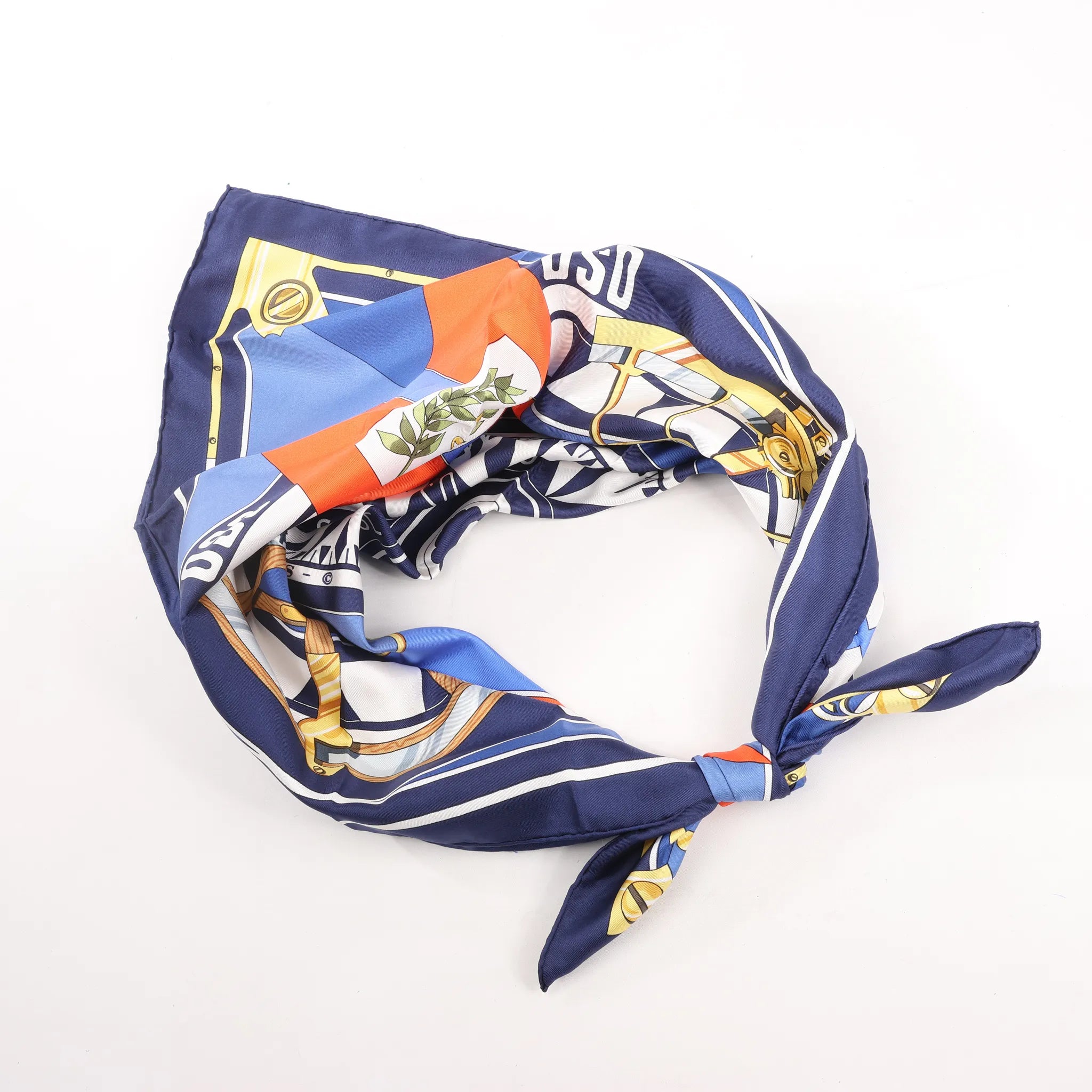 Hermès Carré 90 "SEXTANTS" Silk handkerchief in Blue