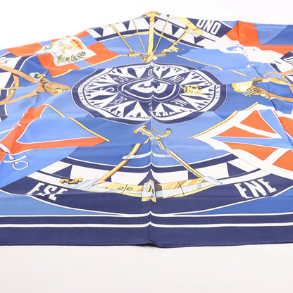 Hermès Carré 90 "SEXTANTS" Silk handkerchief in Blue