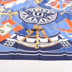 Hermès Carré 90 "SEXTANTS" Silk handkerchief in Blue