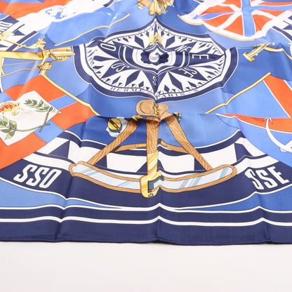 Hermès Carré 90 "SEXTANTS" Silk handkerchief in Blue