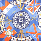 Hermès Carré 90 "SEXTANTS" Silk handkerchief in Blue