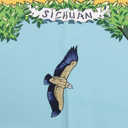 Hermès Carré  90 "SICHUAN " Silk handkerchief in Yellow