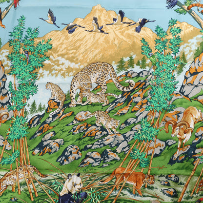 Hermès Carré  90 "SICHUAN " Silk handkerchief in Yellow