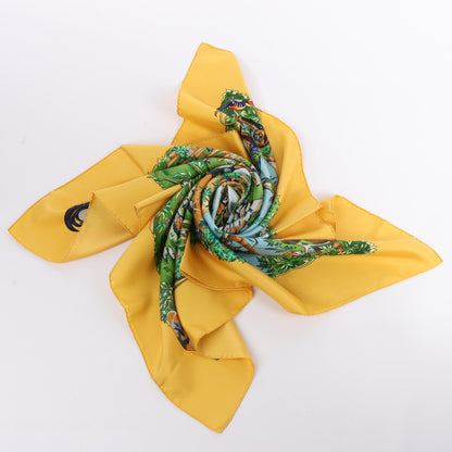 Carré Hermès Carré 90 « SICHUAN » 100 % soie jaune