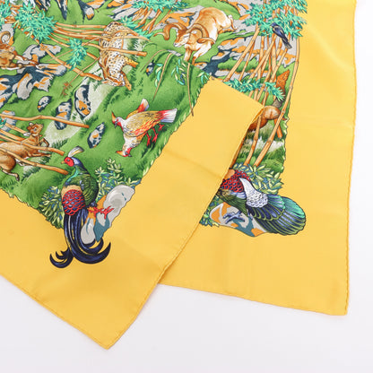 Hermès Carré  90 "SICHUAN " Silk handkerchief in Yellow