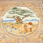 Hermès Carré 90 "SOUS LE CEDRE" Silk handkerchief in Beige