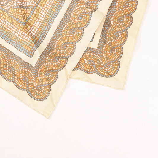 Hermès Carré 90 "SOUS LE CEDRE" Silk handkerchief in Beige