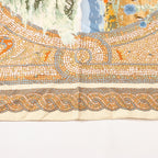 Hermès Carré 90 "SOUS LE CEDRE" Silk handkerchief in Beige