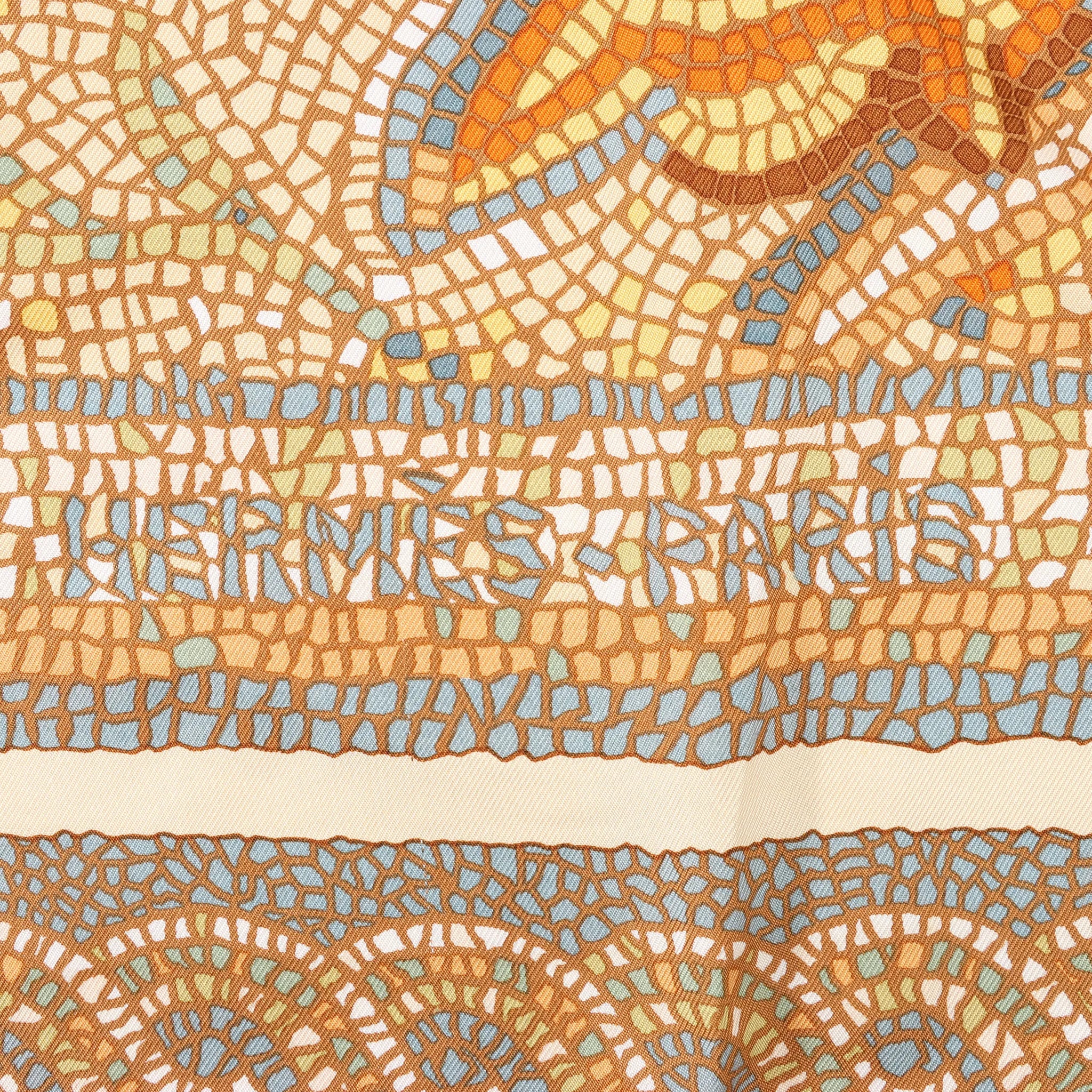 Hermès Carré 90 "SOUS LE CEDRE" Silk handkerchief in Beige