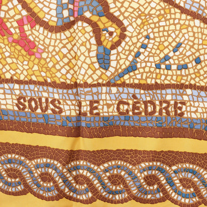 Hermès Carré 90 "SOUS LE CEDRE" Silk handkerchief in Brown