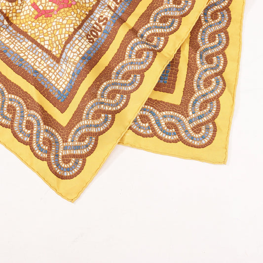 Hermès Carré 90 "SOUS LE CEDRE" Silk handkerchief in Brown