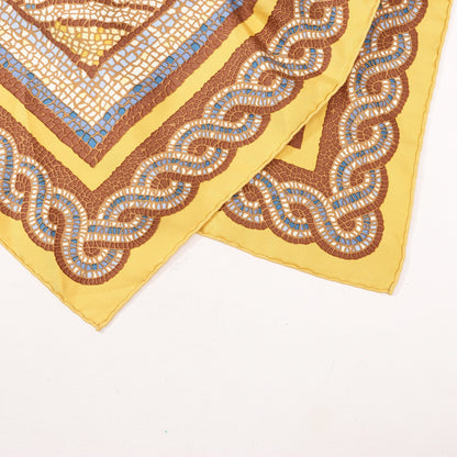 Hermès Carré 90 "SOUS LE CEDRE" Silk handkerchief in Brown