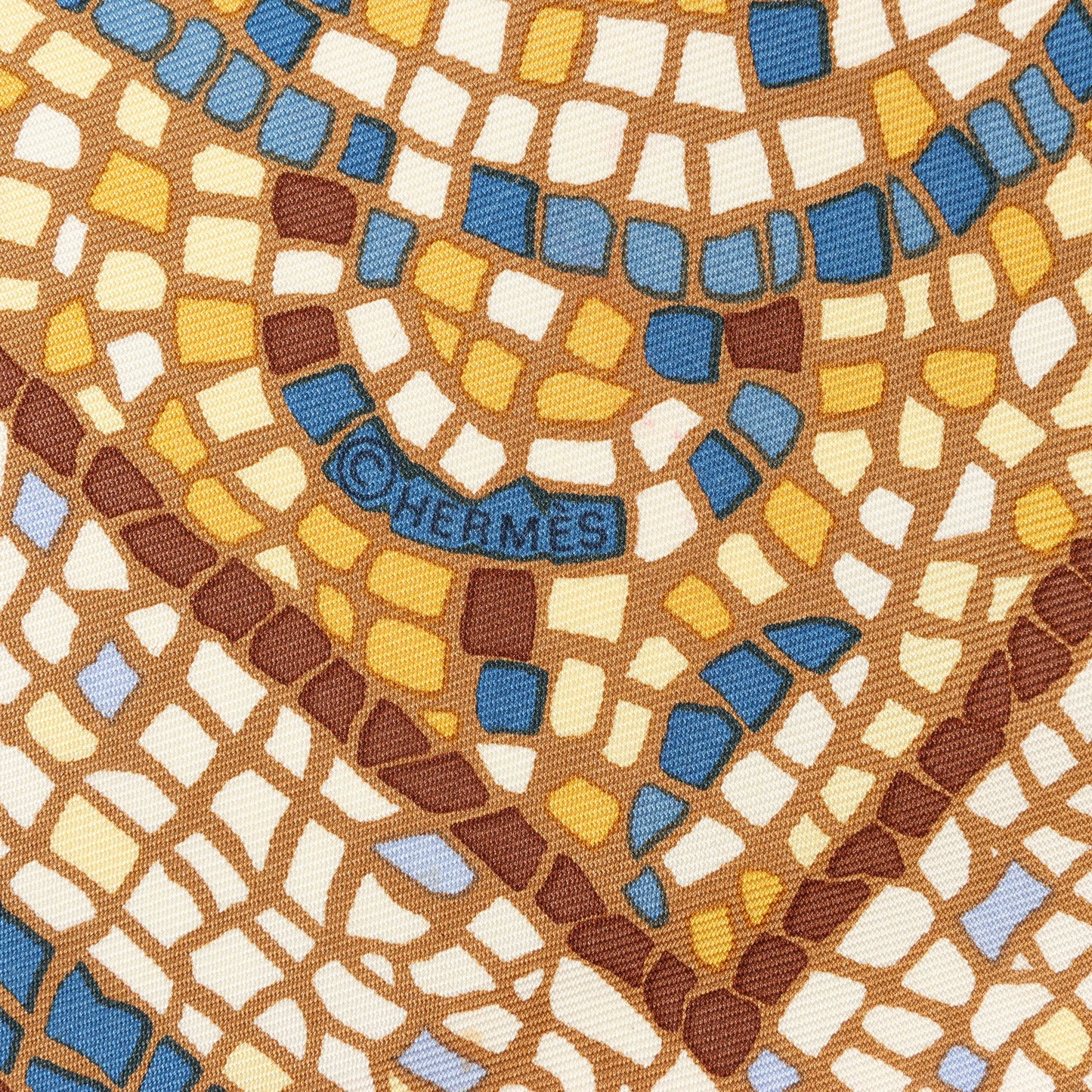 Hermès Carré 90 "SOUS LE CEDRE" Silk handkerchief in Brown