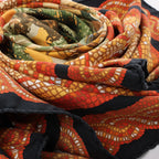 Hermès Carré 90 "SOUS LE CEDRE" Silk handkerchief in Brown