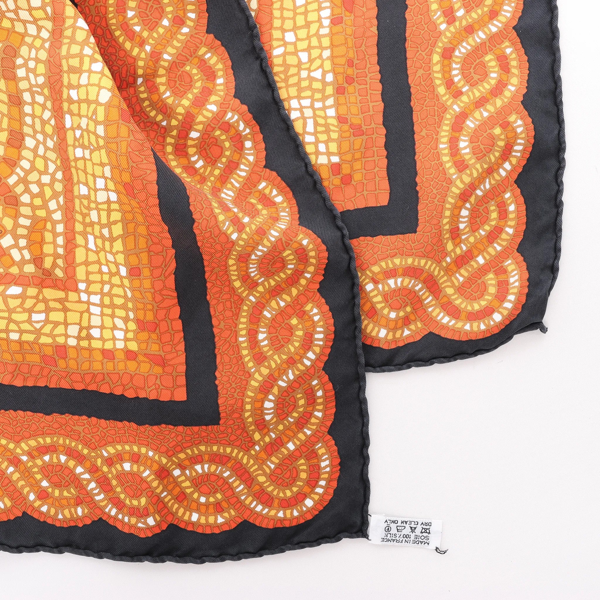 Hermès Carré 90 "SOUS LE CEDRE" Silk handkerchief in Brown