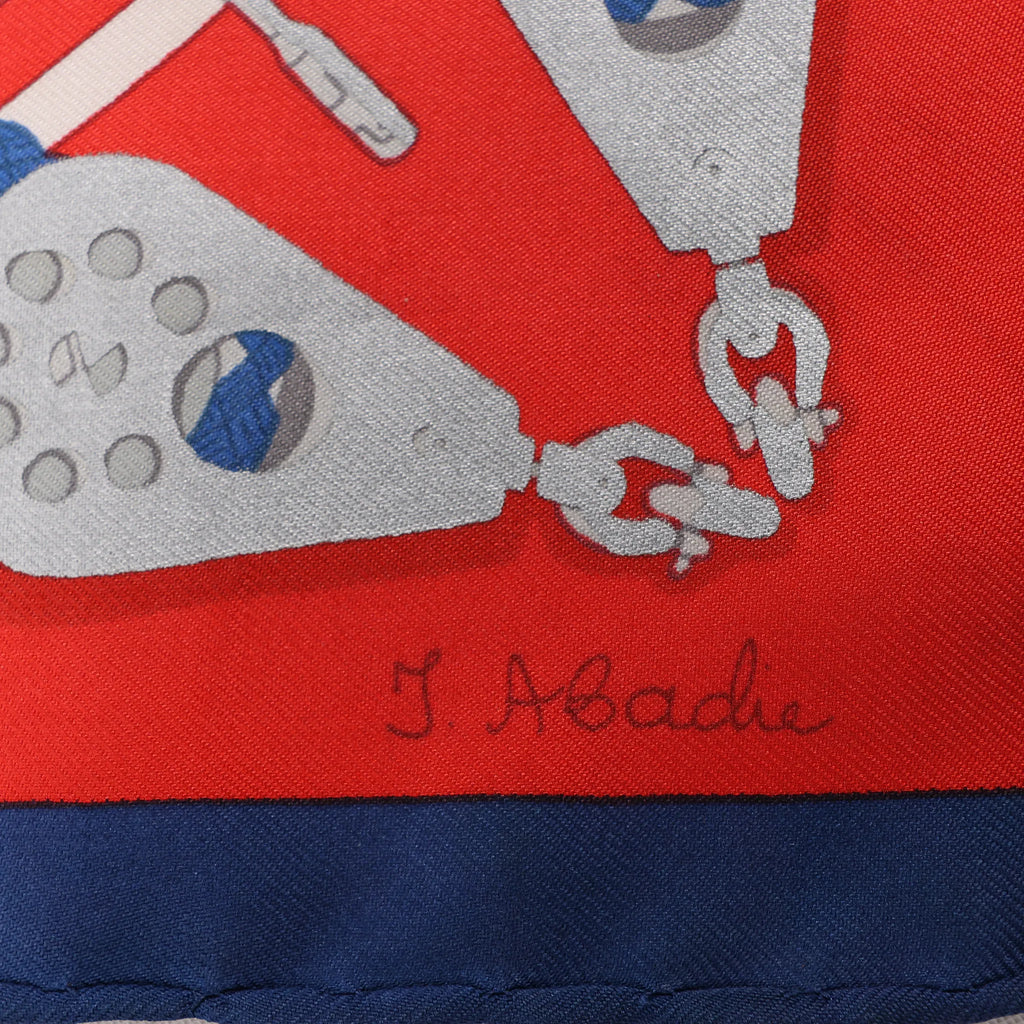 Hermès Carré 90 "SPINNAKERS" Silk handkerchief in Red x Blue