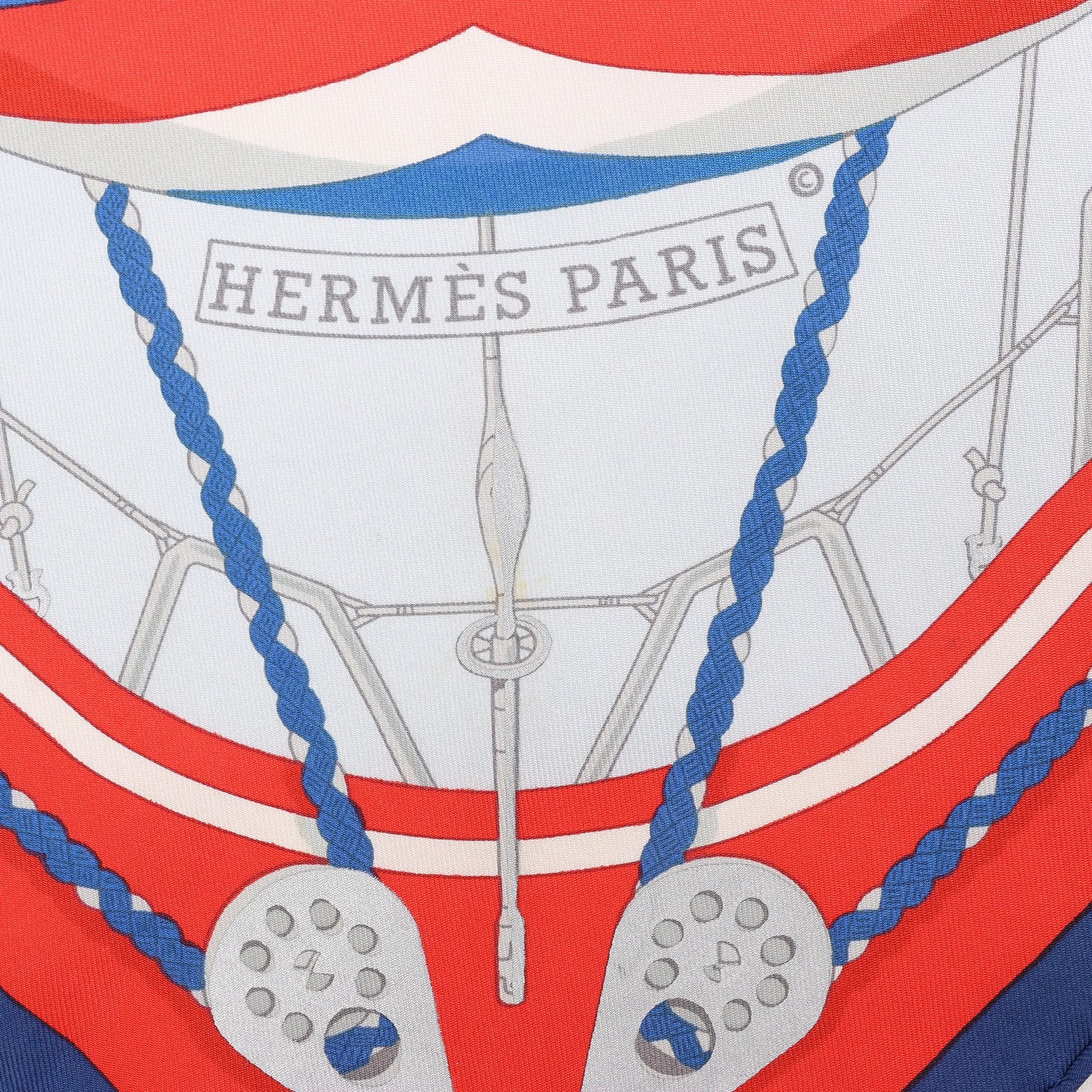 Hermès Carré 90 "SPINNAKERS" Silk handkerchief in Red x Blue