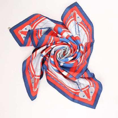 Hermès Carré 90 "SPINNAKERS" Silk handkerchief in Red x Blue