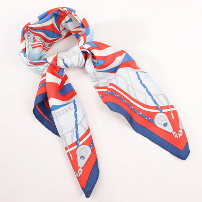 Hermès Carré 90 "SPINNAKERS" Silk handkerchief in Red x Blue