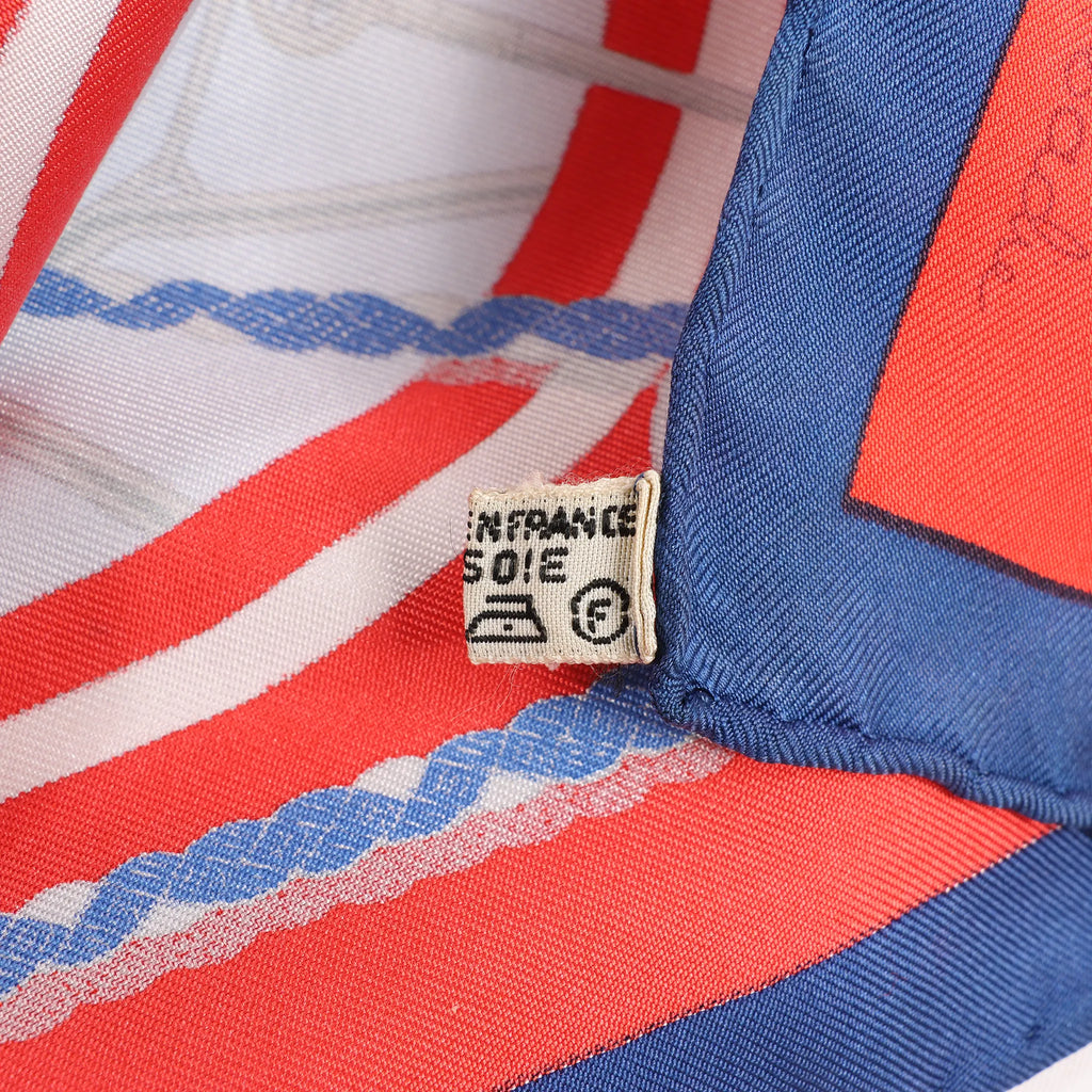 Hermès Carré 90 "SPINNAKERS" Silk handkerchief in Red x Blue