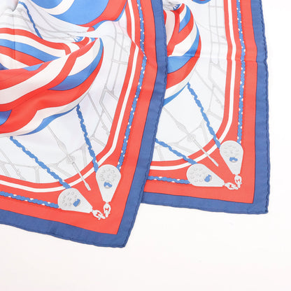 Hermès Carré 90 "SPINNAKERS" Silk handkerchief in Red x Blue
