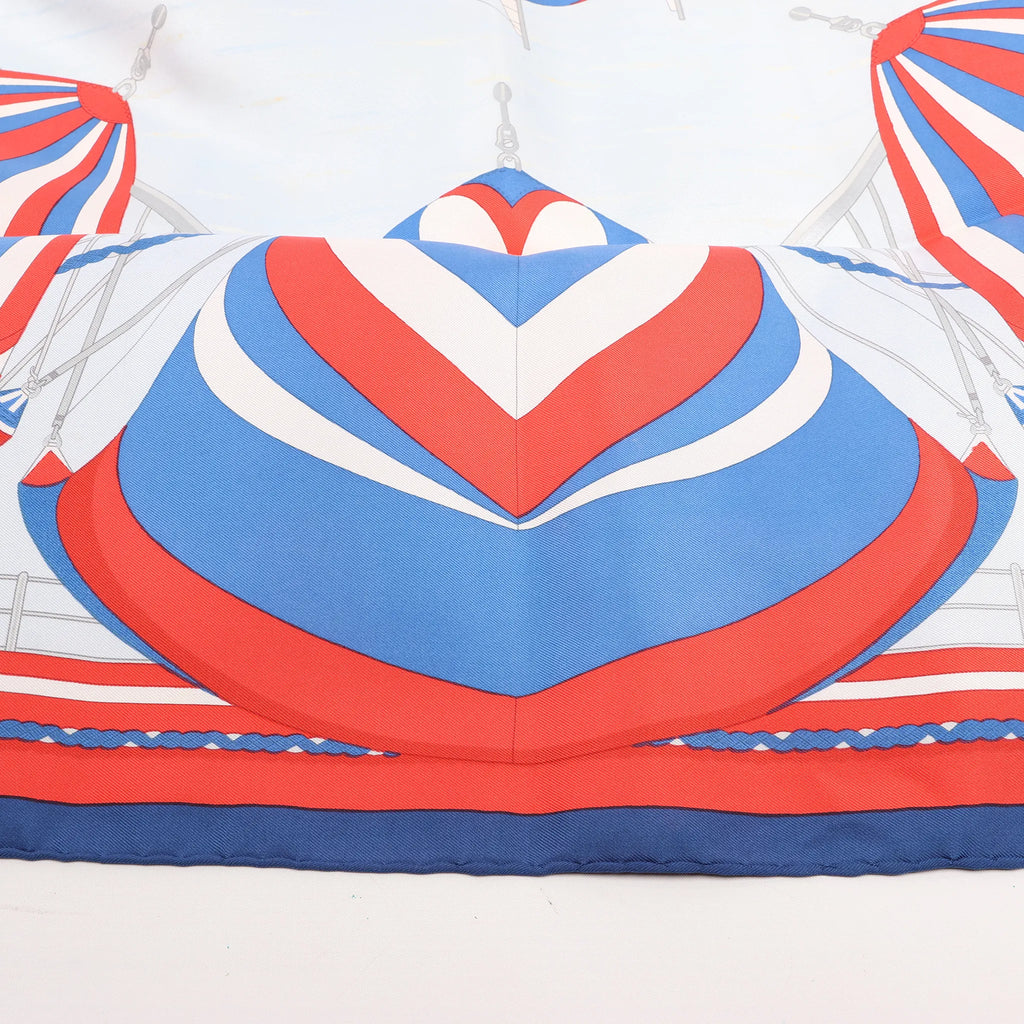 Hermès Carré 90 "SPINNAKERS" Silk handkerchief in Red x Blue