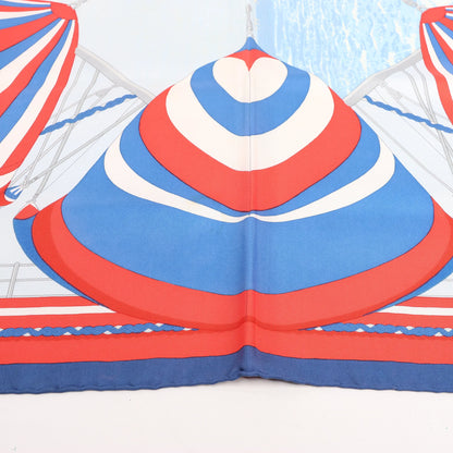 Hermès Carré 90 "SPINNAKERS" Silk handkerchief in Red x Blue