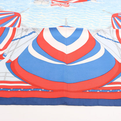 Hermès Carré 90 "SPINNAKERS" Silk handkerchief in Red x Blue
