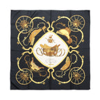 Hermès Carré 90 "SPRINGS" 100% Silk Scarf in Black