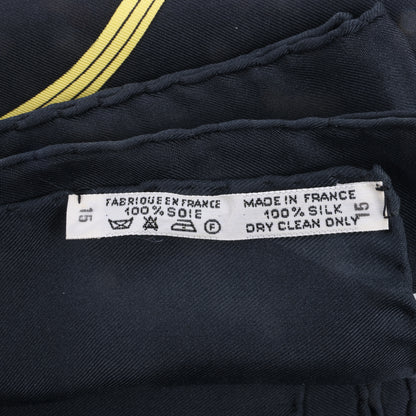Carré Hermès Carré 90 « PRINTEMPS » 100 % soie noir
