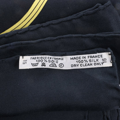 Carré Hermès Carré 90 « PRINTEMPS » 100 % soie noir