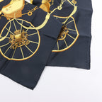 Hermès Carré 90 "SPRINGS" 100% Silk Scarf in Black