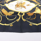 Hermès Carré 90 "SPRINGS" 100% Silk Scarf in Black