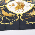 Hermès Carré 90 "SPRINGS" 100% Silk Scarf in Black
