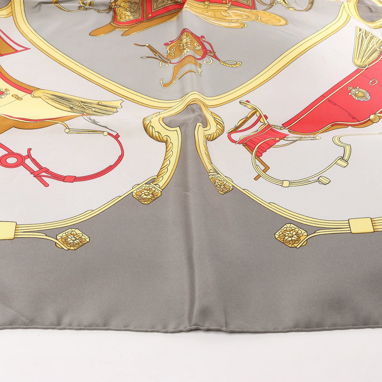 Hermès Carré 90 "SPRINGS" Silk handkerchief in Gray