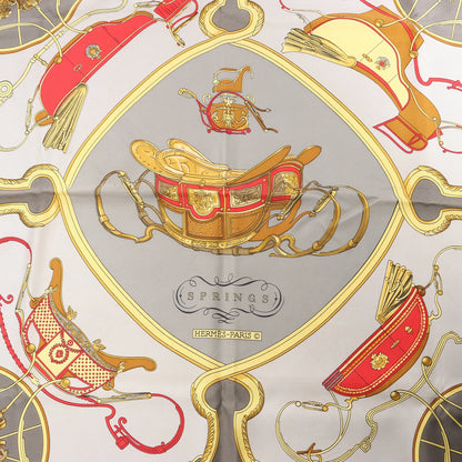 Hermès Carré 90 "SPRINGS" Silk handkerchief in Gray