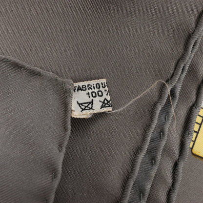 Hermès Carré 90 "SPRINGS" Silk handkerchief in Gray