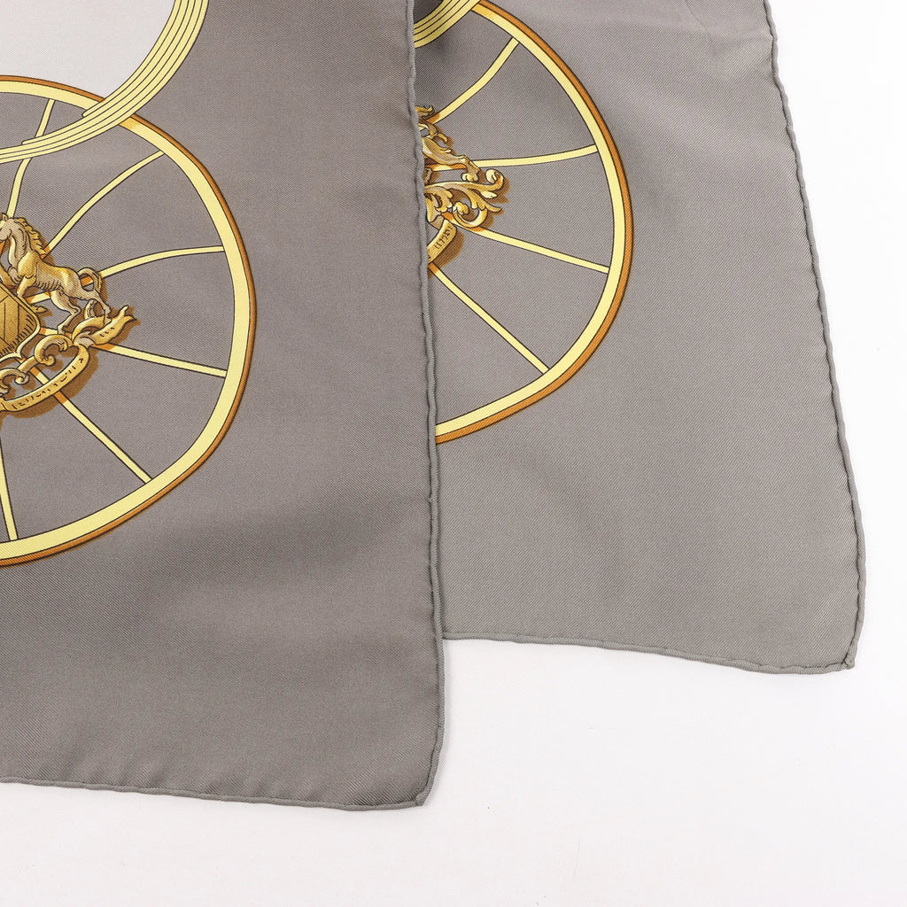 Hermès Carré 90 "SPRINGS" Silk handkerchief in Gray