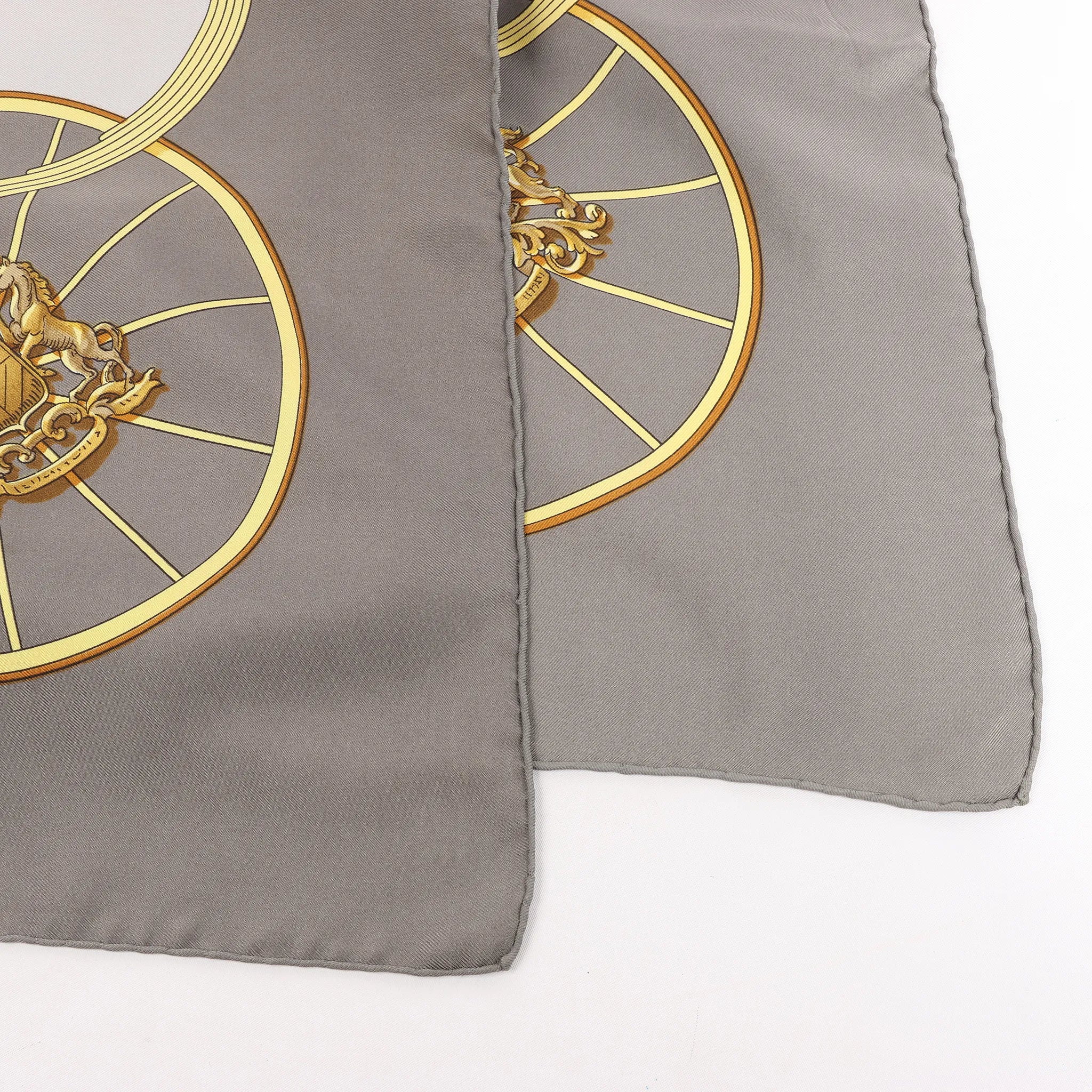 Hermès Carré 90 "SPRINGS" Silk handkerchief in Gray