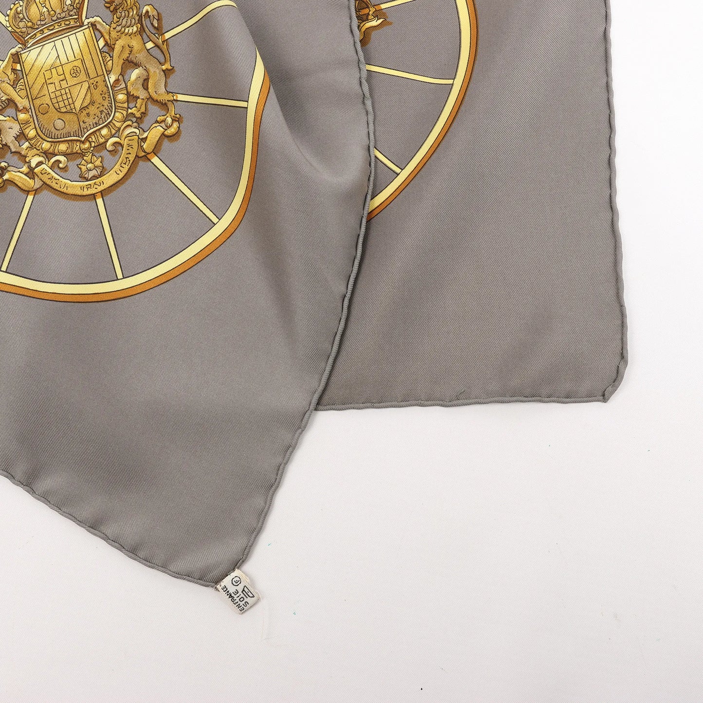 Hermès Carré 90 "SPRINGS" Silk handkerchief in Gray