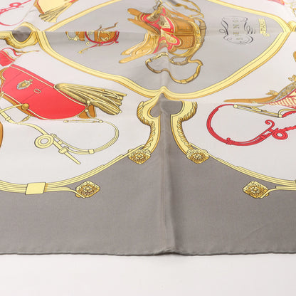 Hermès Carré 90 "SPRINGS" Silk handkerchief in Gray