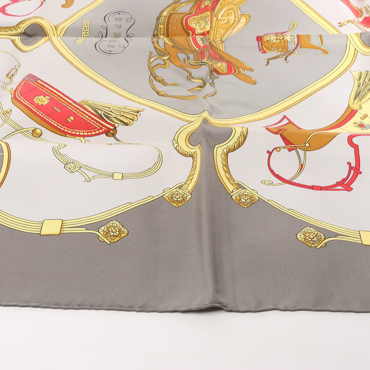 Hermès Carré 90 "SPRINGS" Silk handkerchief in Gray