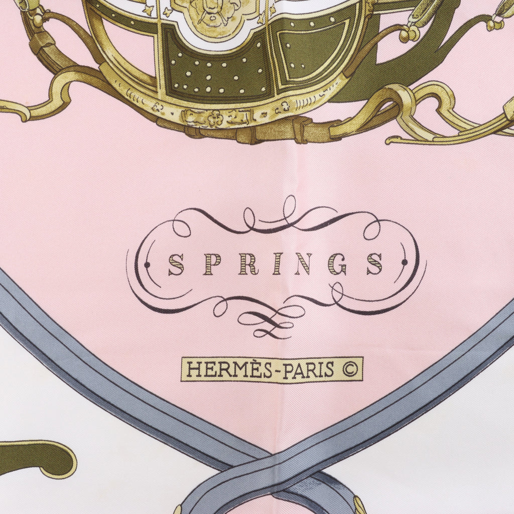 Hermès Carré 90 "SPRINGS" Silk handkerchief in Pink
