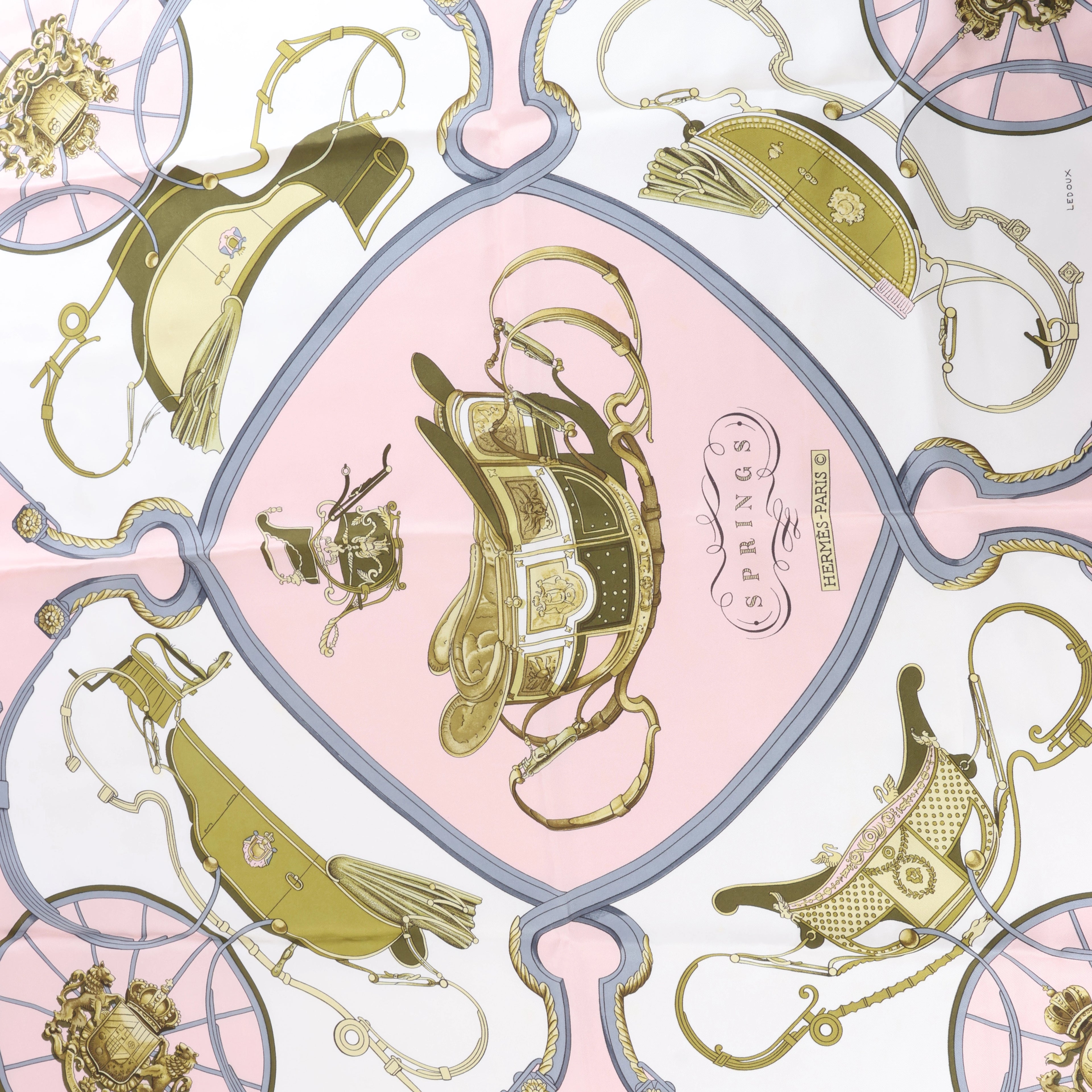 Hermès Carré 90 "SPRINGS" Silk handkerchief in Pink