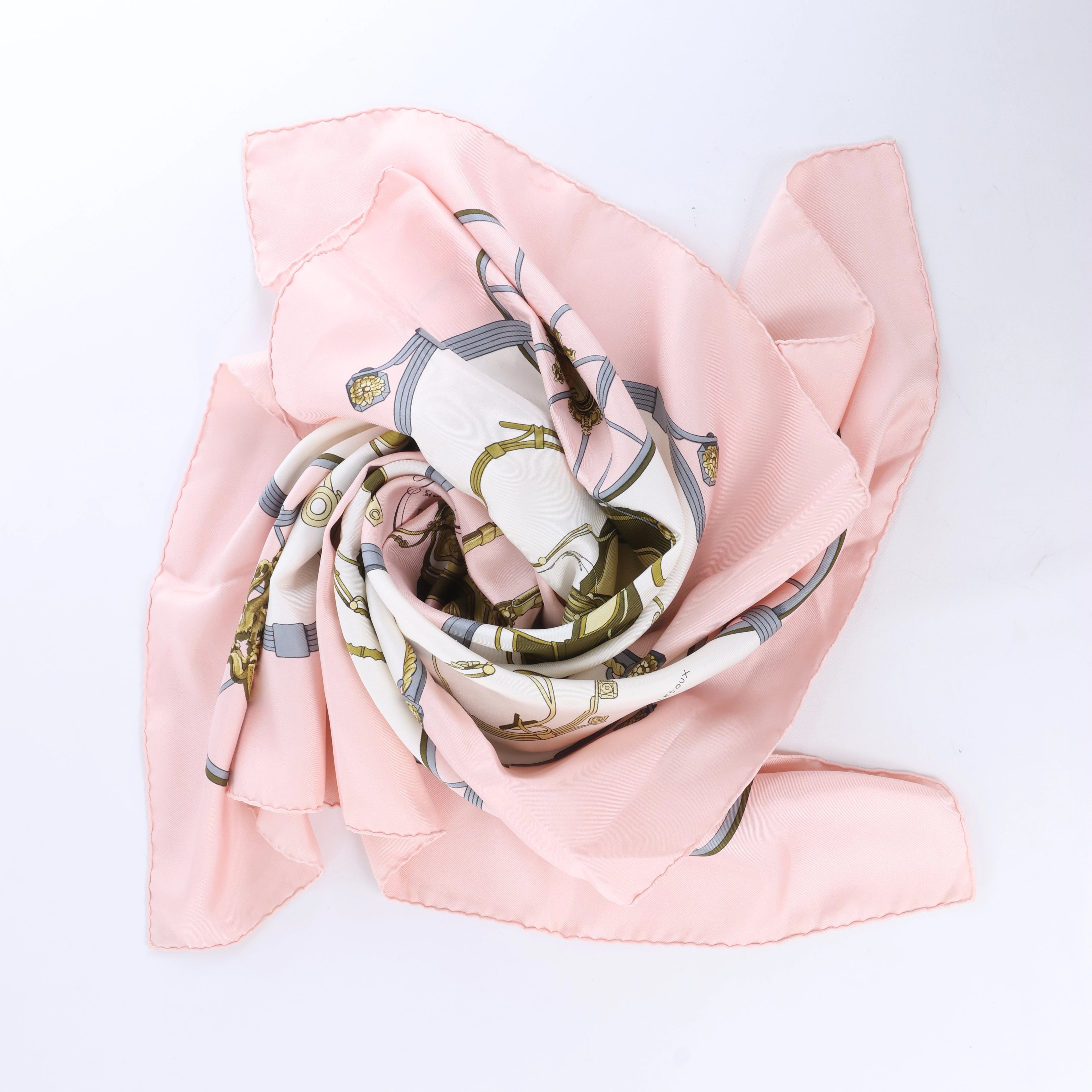 Hermès Carré 90 "SPRINGS" Silk handkerchief in Pink