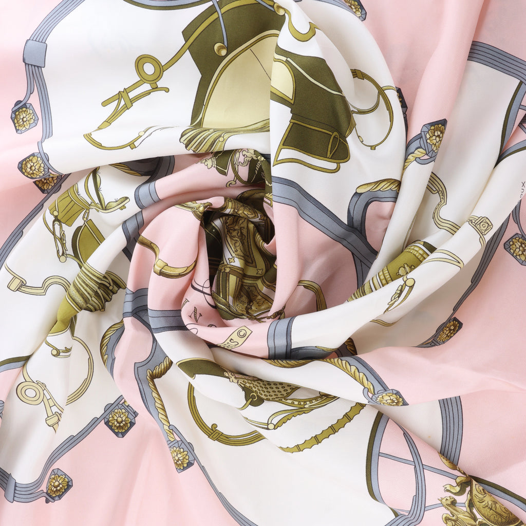 Hermès Carré 90 "SPRINGS" Silk handkerchief in Pink