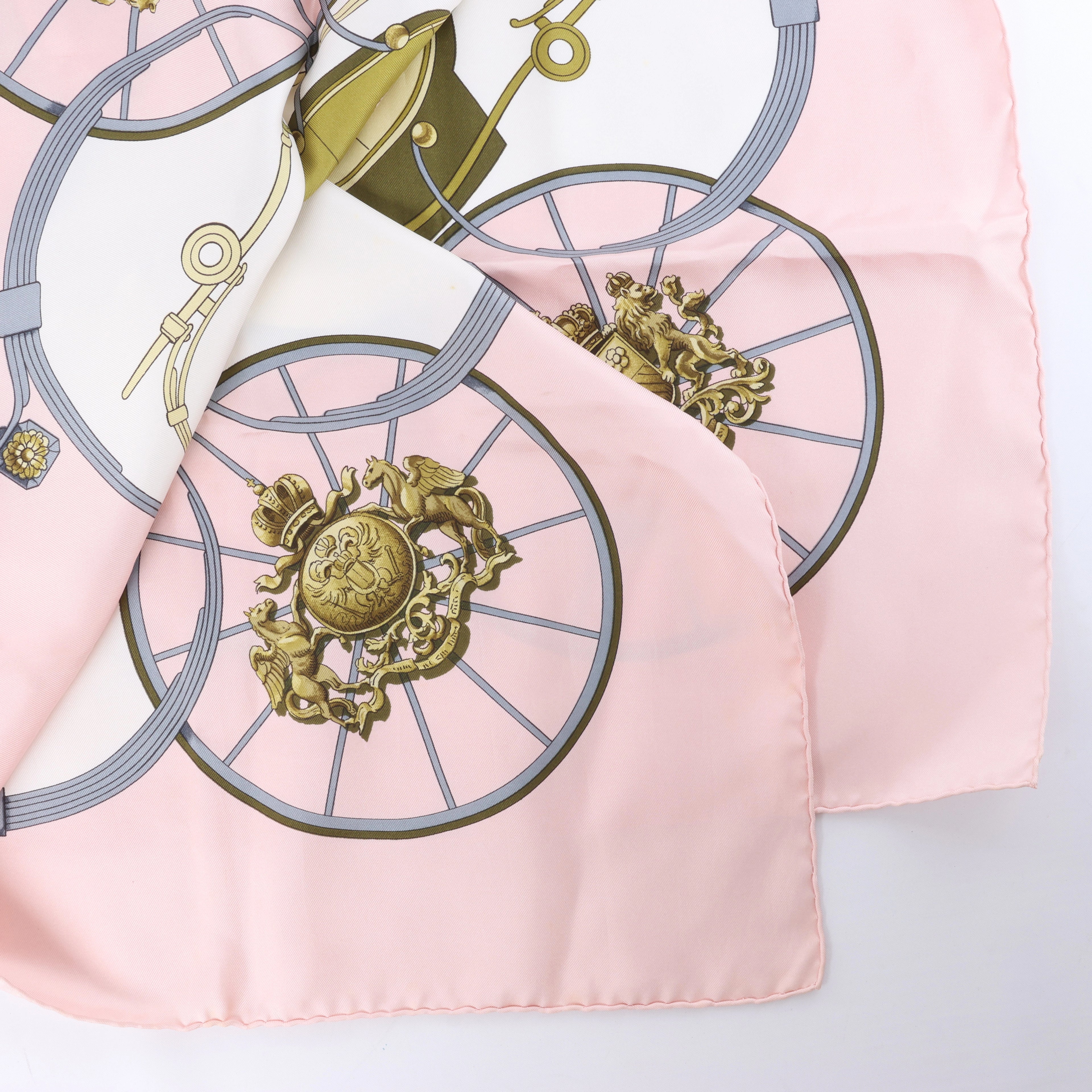 Hermès Carré 90 "SPRINGS" Silk handkerchief in Pink