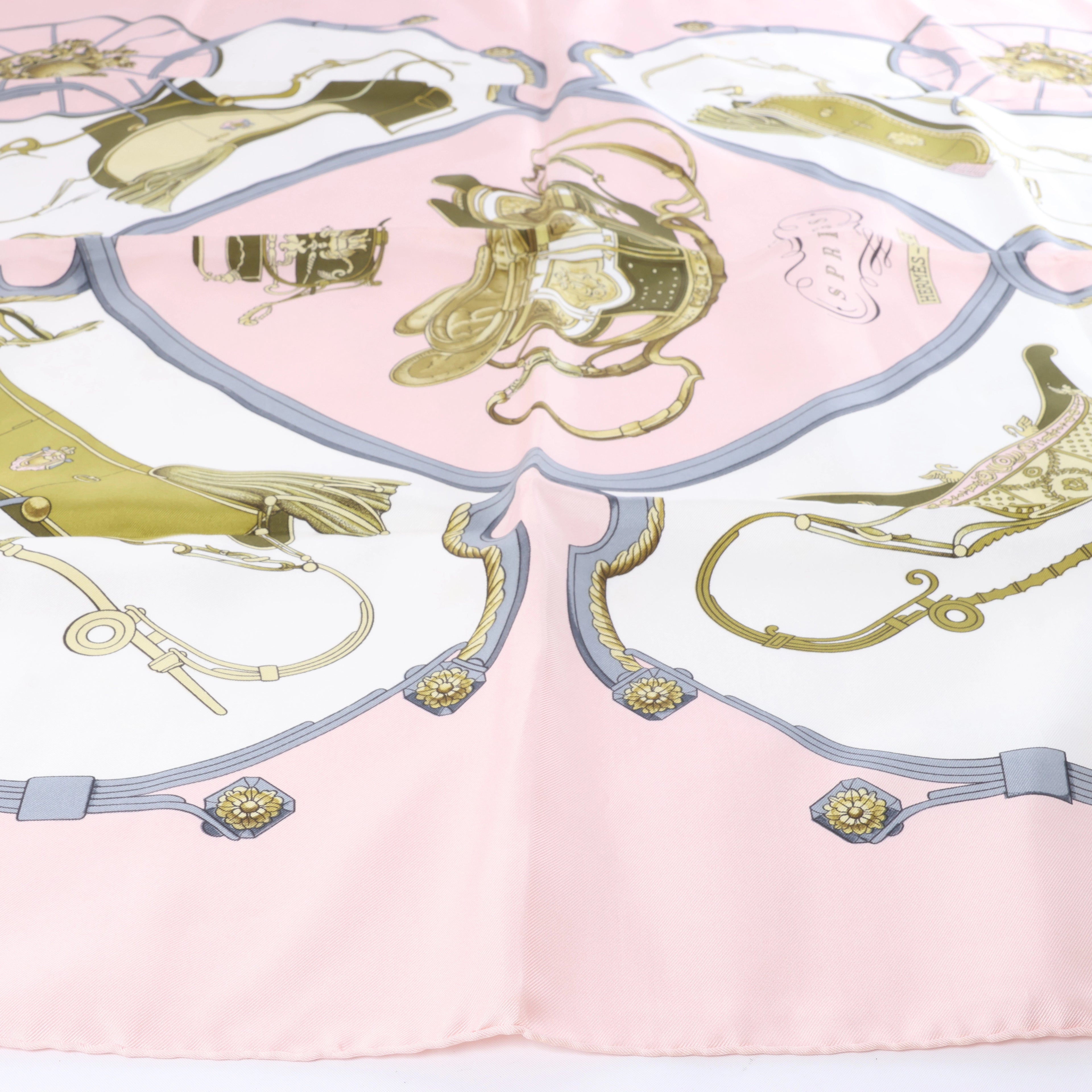 Hermès Carré 90 "SPRINGS" Silk handkerchief in Pink