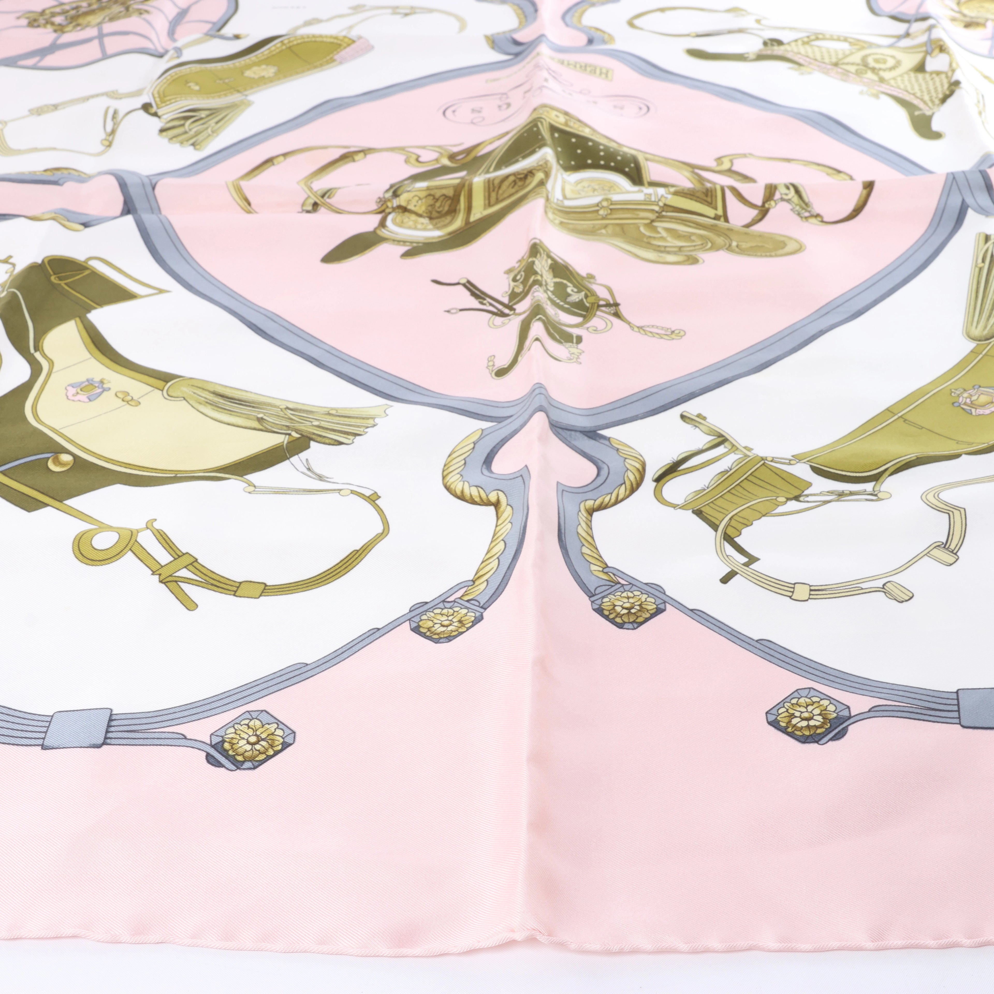 Hermès Carré 90 "SPRINGS" Silk handkerchief in Pink