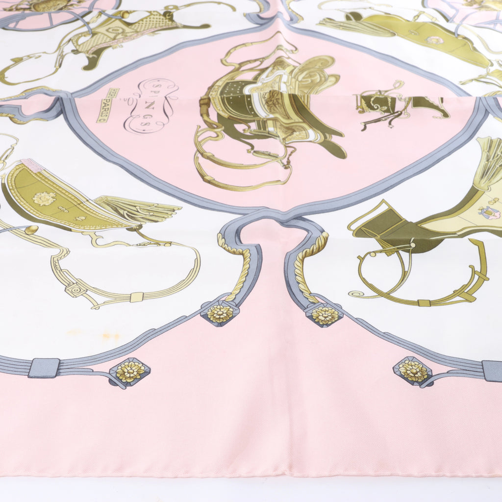 Hermès Carré 90 "SPRINGS" Silk handkerchief in Pink
